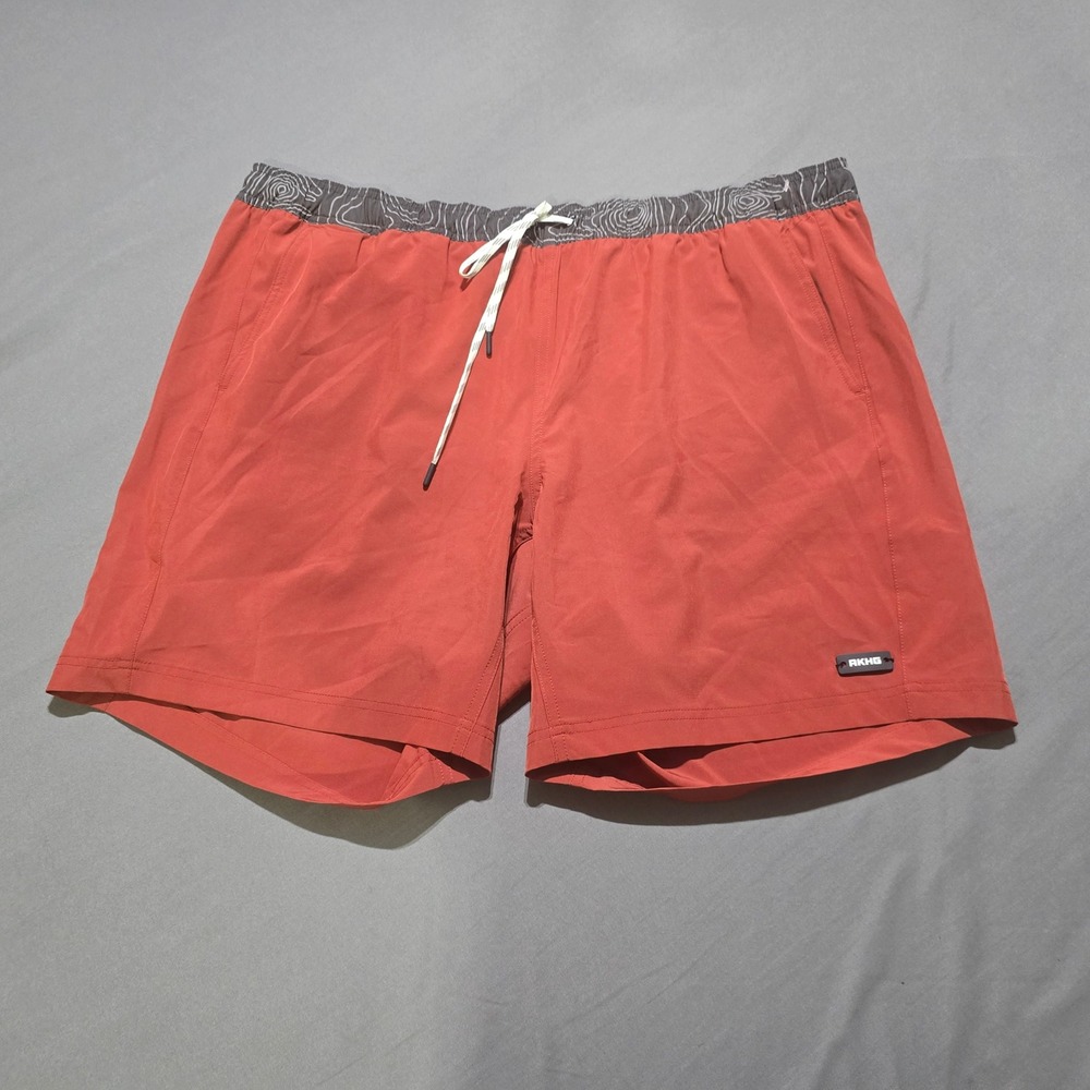Alaskan Hardgear Shorts Mens 2XL Orange AKHG Lined Stretch Athletic